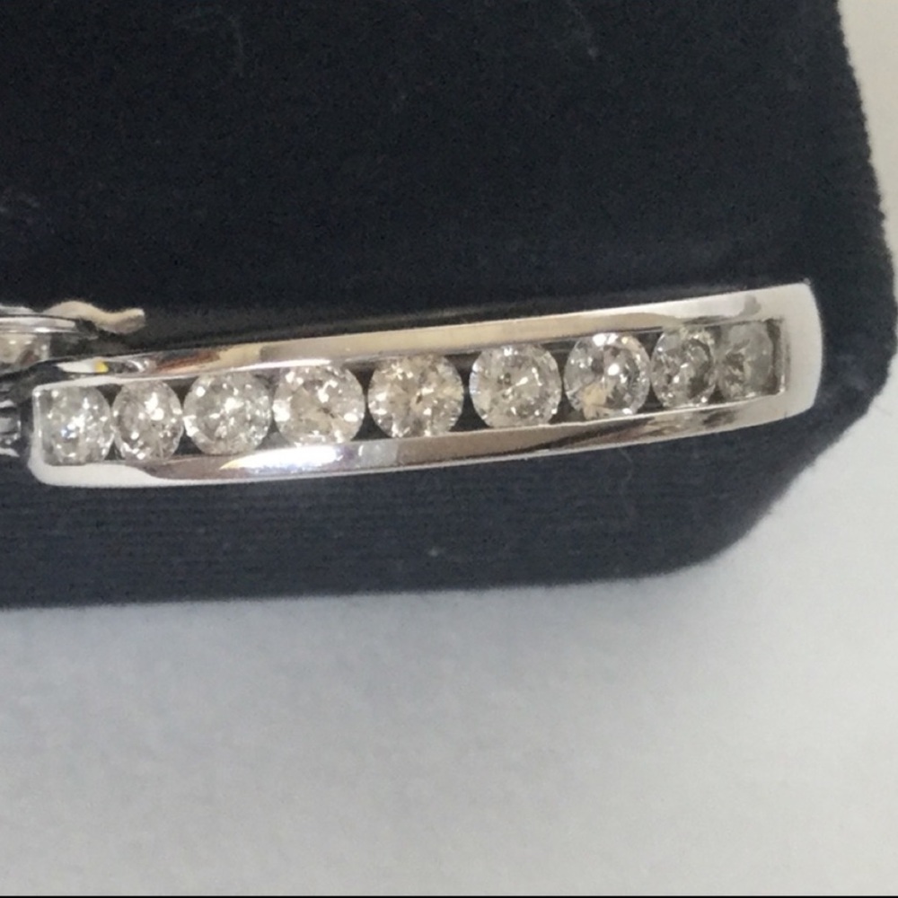 14k  DIAMOND HOOP EARRING - Picture 2 of 6